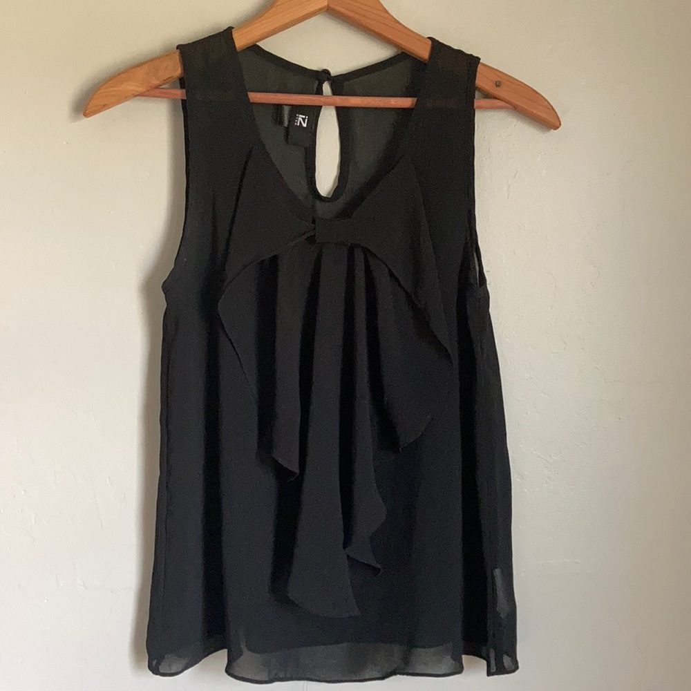 IZ Byer Black Blouse with Bow